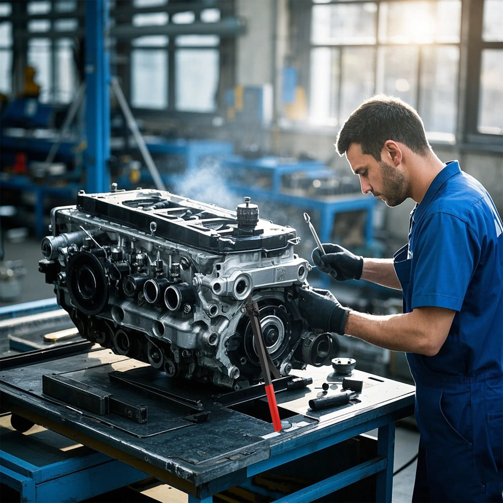 

Professional Engine Adjustment Wrench Carbon Steel Car Turner Tool Motorcycle Maintenance Pulley Adjuster Auto Repair Equipment