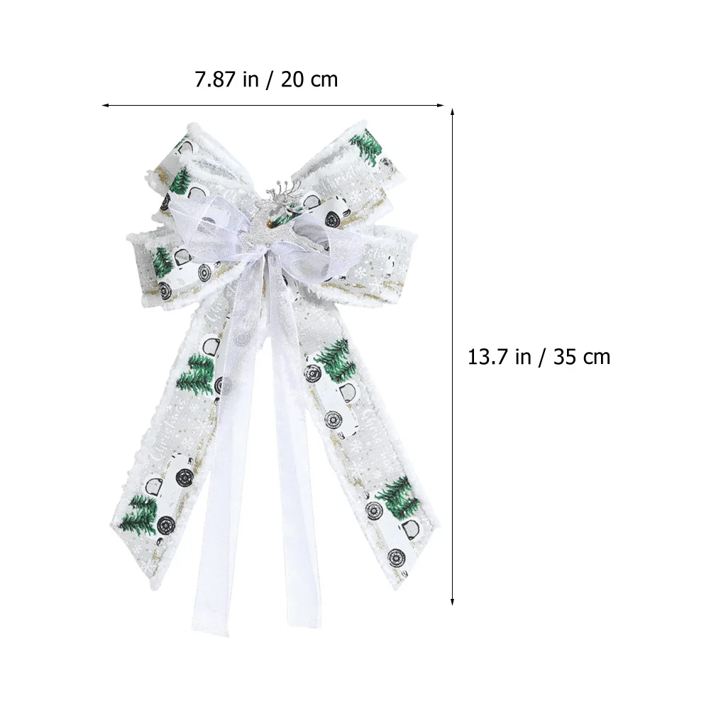

2Pcs Large Christmas Tree Topper Bow Xmas Ribbon Bows Fabric Decorative Ornaments for Wreath Holiday Decor Wreath Bow