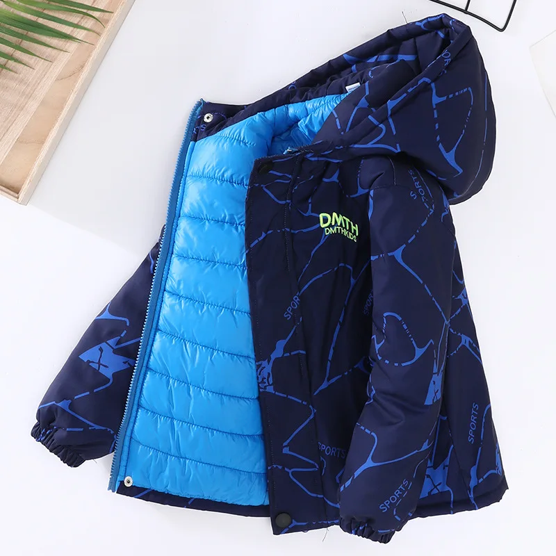 CuHK-Chaqueta de concha dura para niños, Abrigo acolchado de algodón grueso, otoño e invierno, novedad de 2024