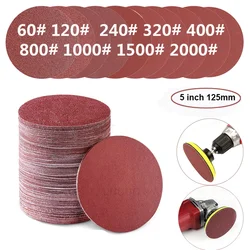 5 Inch Hook and Loop Adhesive Sanding Discs 60#-5000# Sandpaper Flocked Adhesive Sandpaper for Random Orbital Sander