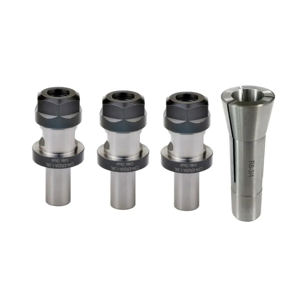 for r8 ER20 Chuck Kit, 3PCS 3/4 ER20 1 38 for tts Tool Holder, High 0 01mm, Wide Range of Applications  for r8