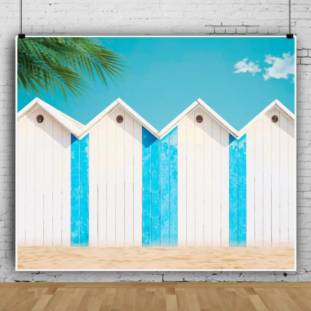 Tropical Beach Huts Wall Art Canvas Print Coastal Summer Home Decor Nautical Seaside Abstract Resort Style Painting Tapestry Gif