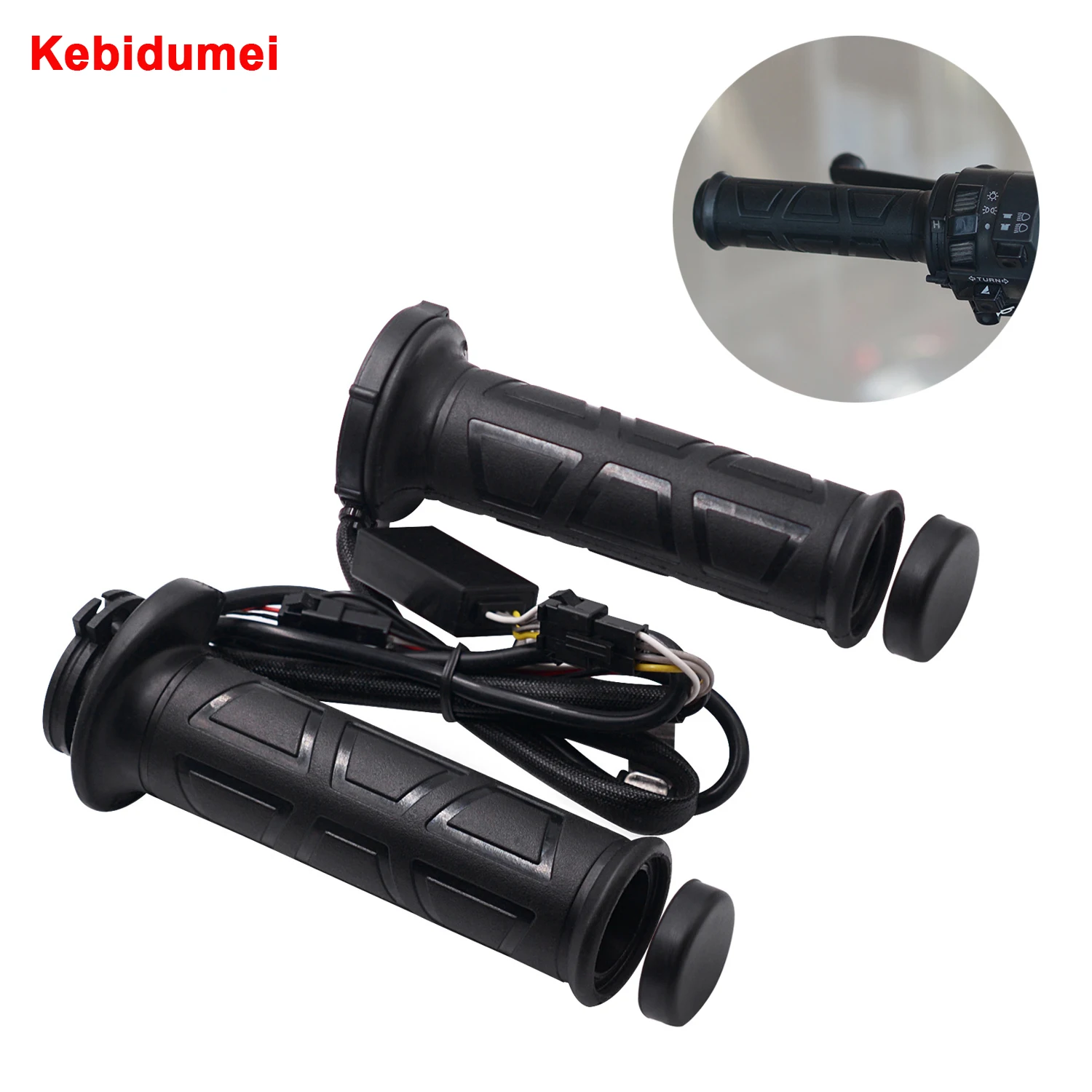 

7/8" 22MM Motorcycle Heating Handle 12V Winter Temperature Adjustment Hand Heated Grips Hot Handlebar for Motocross vespa