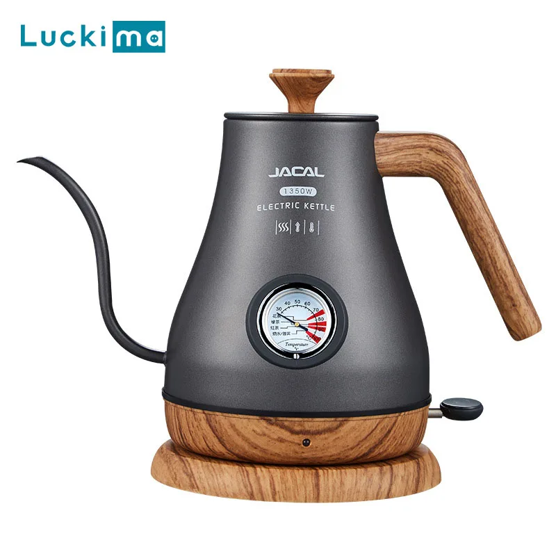 

Electric Coffee Pot with Thermometer Stainless Steel thermos Tea Kettle Quick Boiling Water Auto Shut-Off Boil-Dry Protection