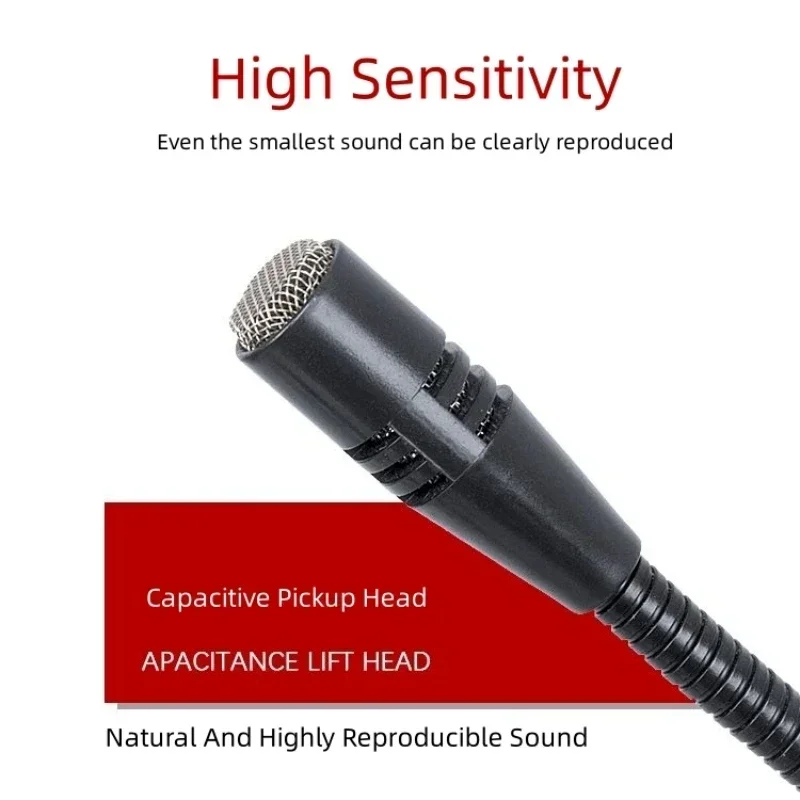 Gooseneck Wired Microphone 5 Meters Long for Public Broadcasting Stage Conference Speech Console Voice Mic 6.5mm 3.5mm XLR Plugs