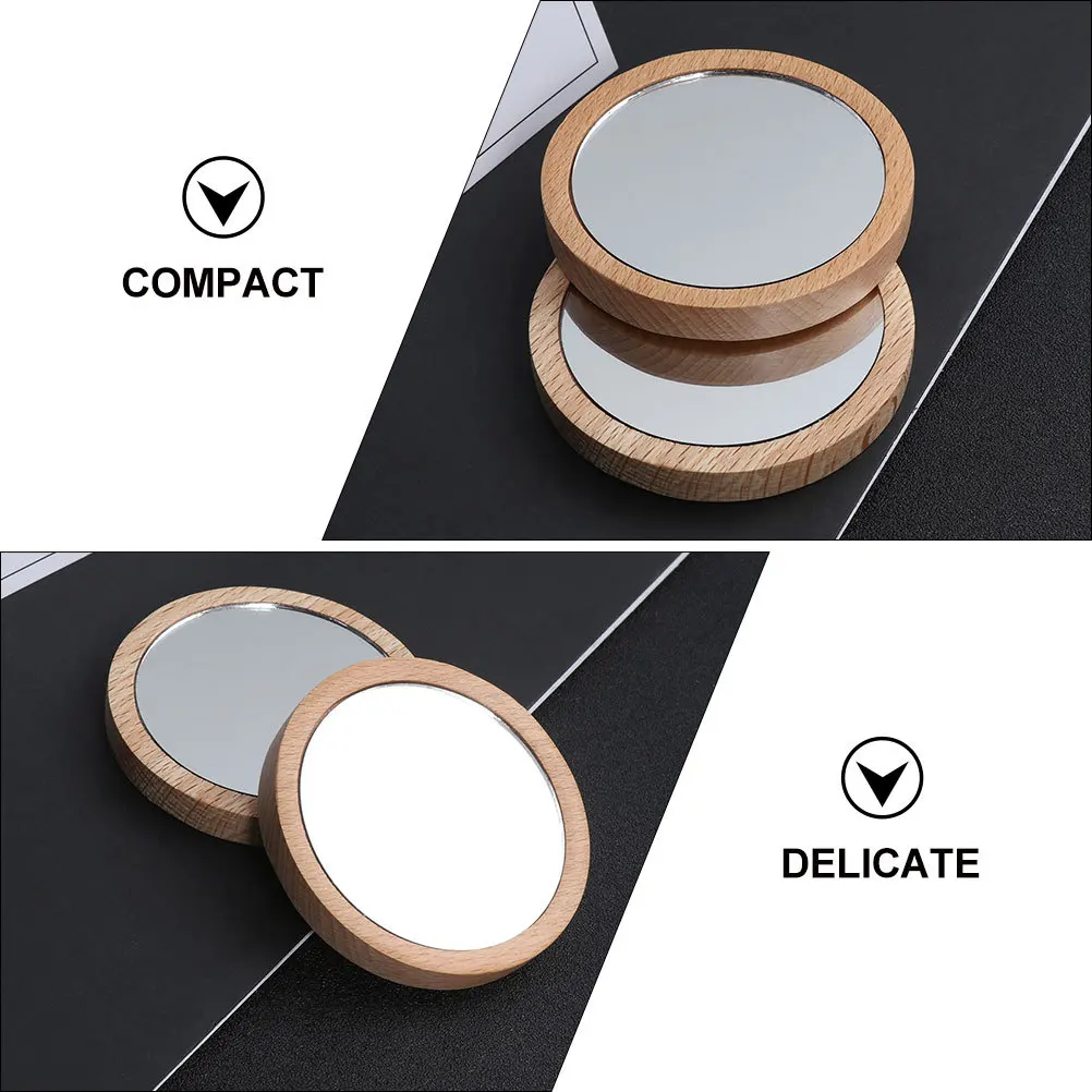 2 個ミニ化粧鏡コンパクトラウンドポータブルポケット小さなミラー旅行旅行化粧必需品女性