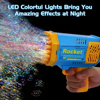 La machine à bulles de 40 trous, pleine d'amusement enfantin coloré, jaillit la joie et tisse une scène magnifique de AT coloré.