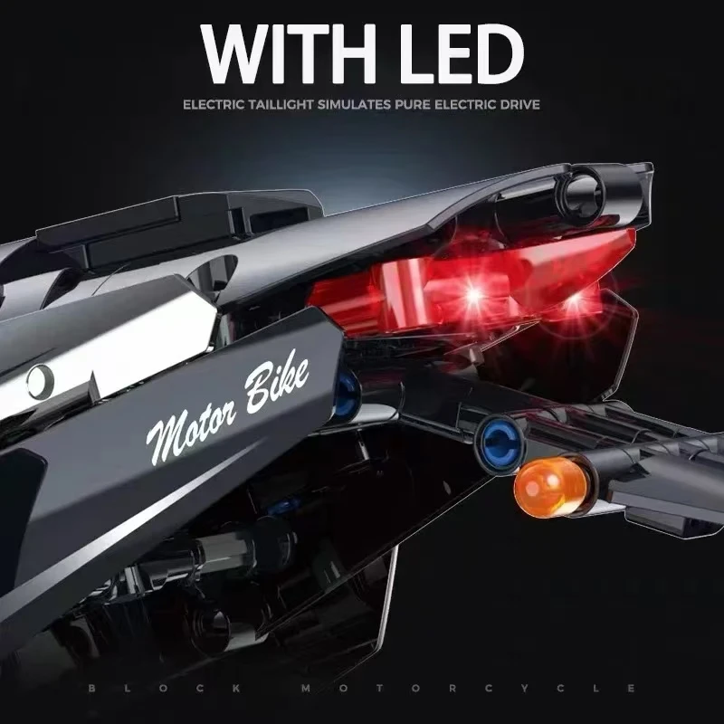 1:5 cidade técnica motocicleta blocos de construção locomotiva de alta tecnologia modelo de bicicleta tijolos brinquedos para o presente de aniversário do miúdo moc