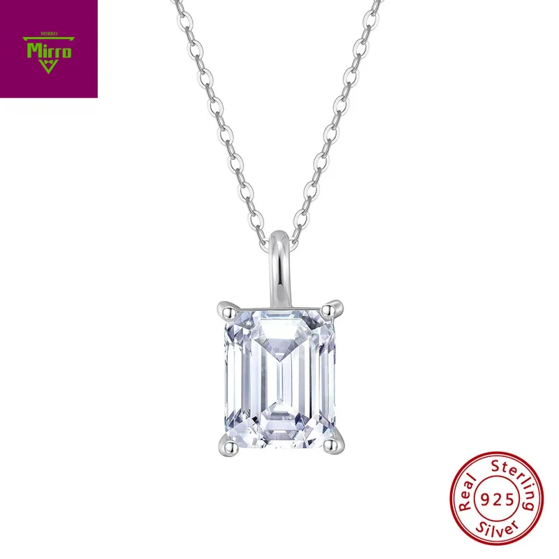 

Classic 1-4 CT Moissanite Necklace Real Silver 925 Sparkling Diamond Chain Original Certified Jewelry for Woman