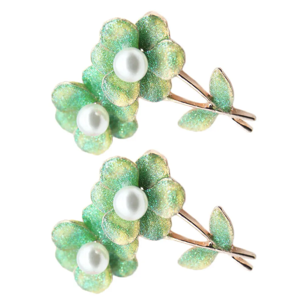 

2pcs Colorful Flower Brooch Delicate Fashion Corsage Pin Easy Clip Lightweight Durable Decoration Accessory For Woman