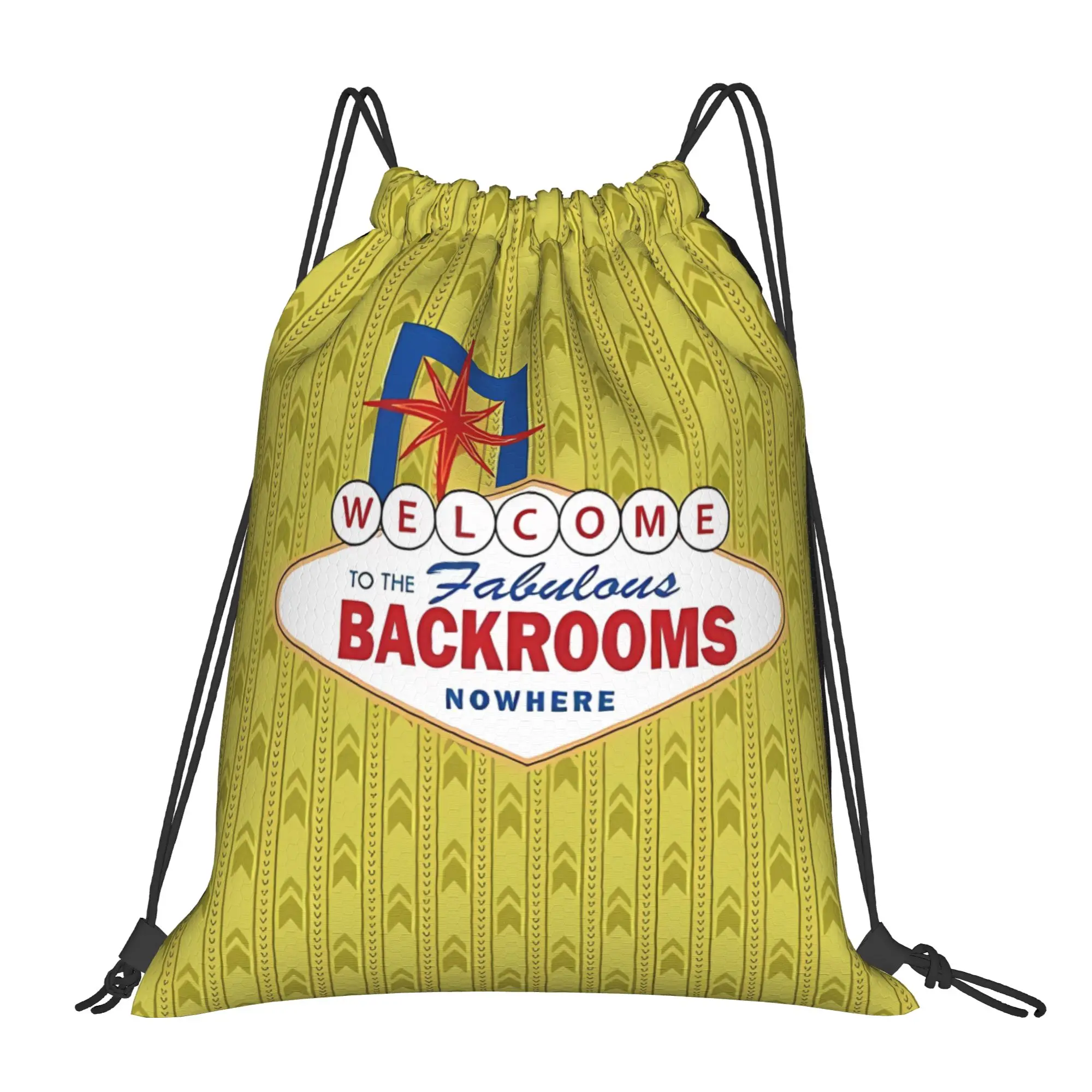 Las Backrooms entity Portable Drawstring Bags Hiking Riding Gym creepy aesthetic Storage Backpacks