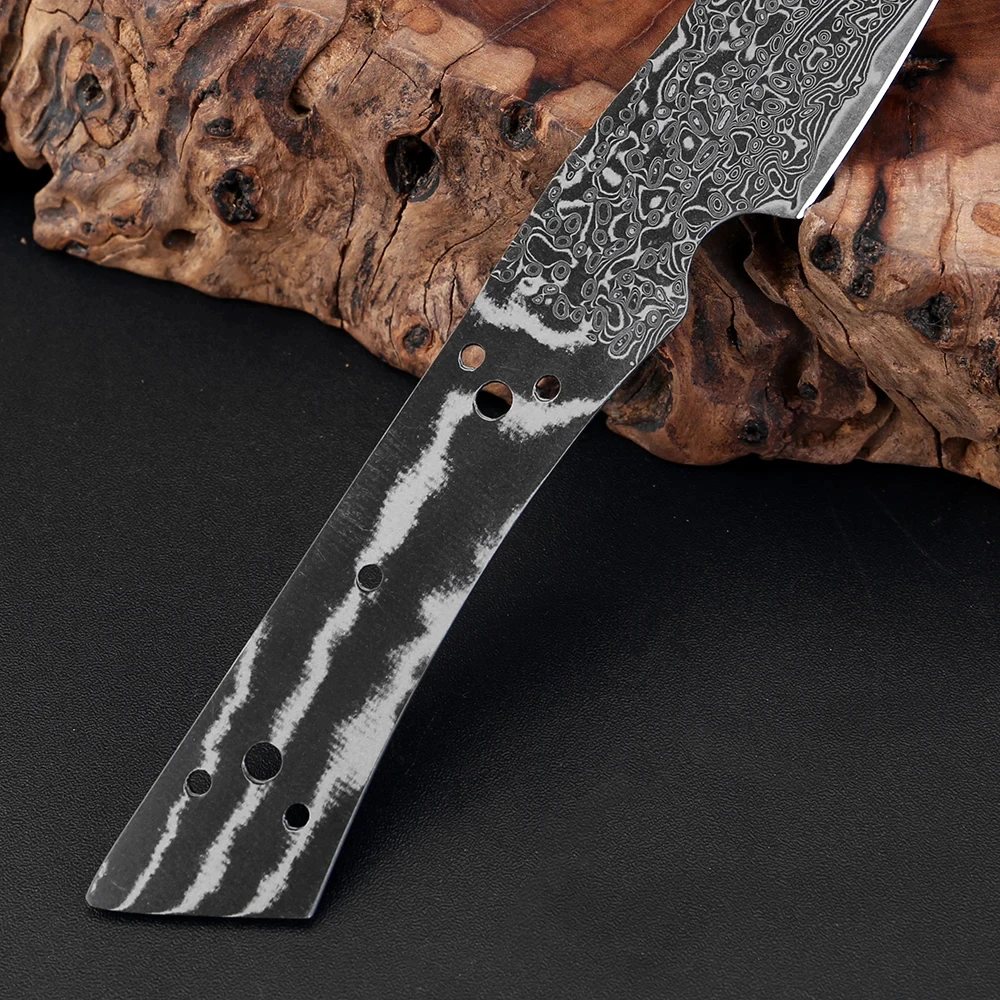 XITUO 4-inch Black Blade Damascus Steel Knife Blank Hand-Forged VG10 Core DIY Knife-Making Material Full Tang Knife Blank view 4