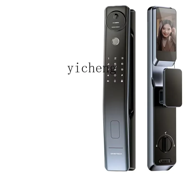 C19-Password Fingerprint Lock Household Anti-Theft Door Peephole Viewer Smart Lock Large Screen Remote Intercom