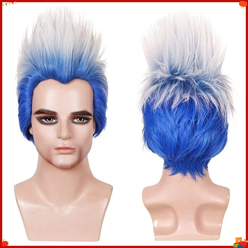 Synthetic Widow's Peak Cosplay Wig Hades Descendants 3 Inspired Villain Style Natural Looking Anime Costume Heat Resistant Fiber