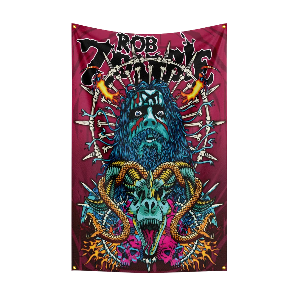 3x5 Ft Singer R-Rob Zombies Flag Polyester Digital Printing Banner for Bedroom Wall Art Out Door Tapestry Decoration