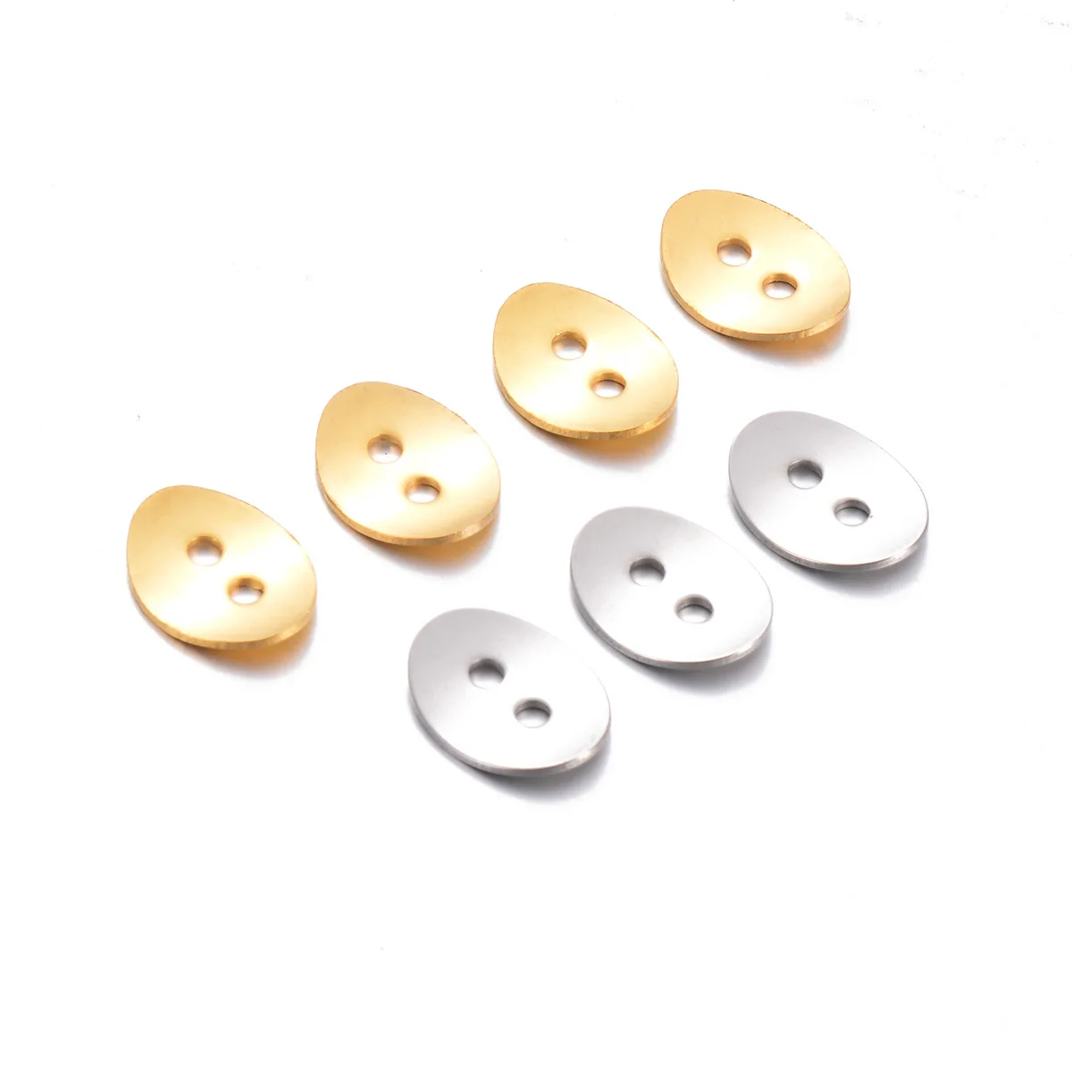 30pcs tainless Steel oval Tag Double Holes Clasp Connectors For Bracelet Necklace Charm DIY Jewelry Making Findings Accessories