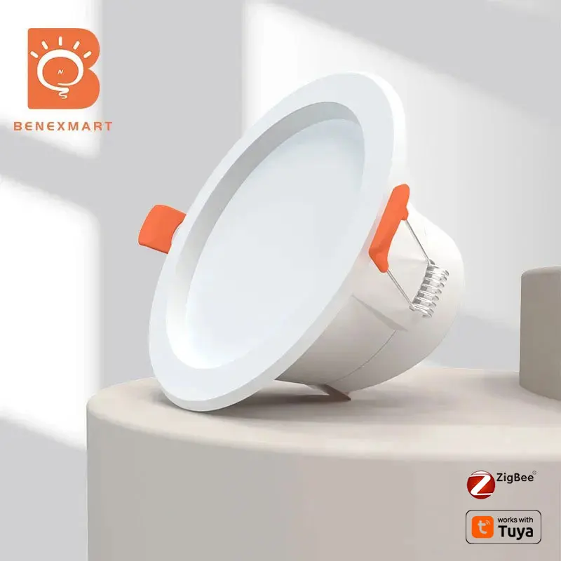 Benexmart Zigbee LED Dimmable Downlight for Ceiling Round Recessed Lamp Alexa Google Home Work with Tuya Homekit via M6 Hub