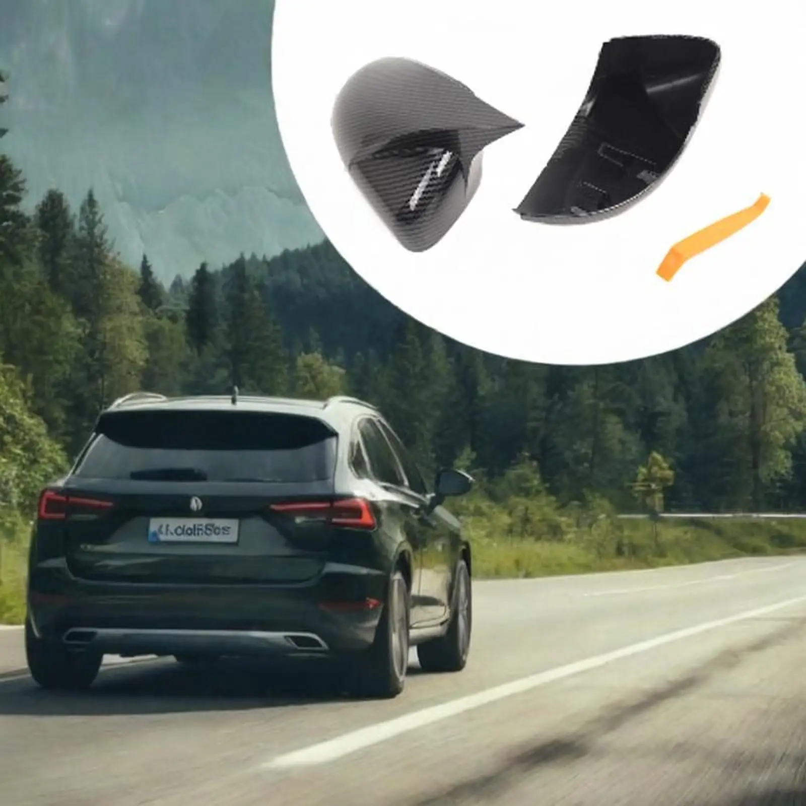 

Side Door Mirror Cover Caps Decoration, 5K0 857 537 5K0 857 538 Directly Replace, Left Right for Golf MK6 Accessories