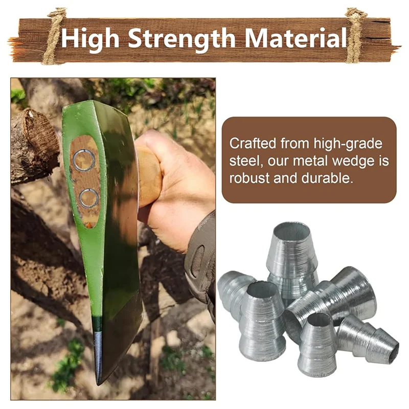 

AT63-21 PCS Extended Round Axe-Handle Wedge Safety Metal Hammer Handle Wedges Steel Weedge