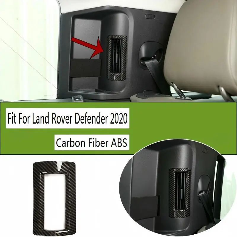 

ABS Carbon Style Car Interior C-Pillar Air Conditioner Outlet Trim For Land Rover Defender 110 2020-2024 Air Vent Cover Kit