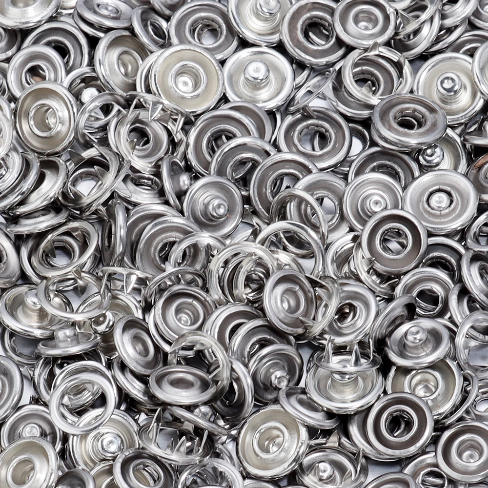 50set/pack 9.5-11mm Iron Four Piece Set With Buttons Of Different Shapes For DIY Clothes Decoration Accessories Wholesale