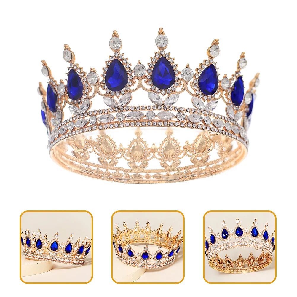 

Bridal Tiara Rhinestone Full Round Crown Hair Accessories Temperament Crowns for Women