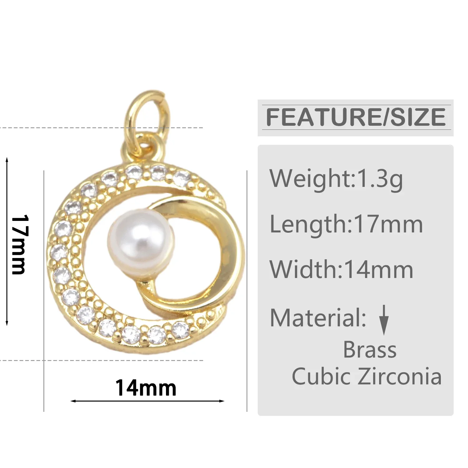 High Quality Champagne Gold Color Brass Zircon Star Moon Charms Pendants Jewelry Making Diy Earrings Findings Accessories 4 Pcs