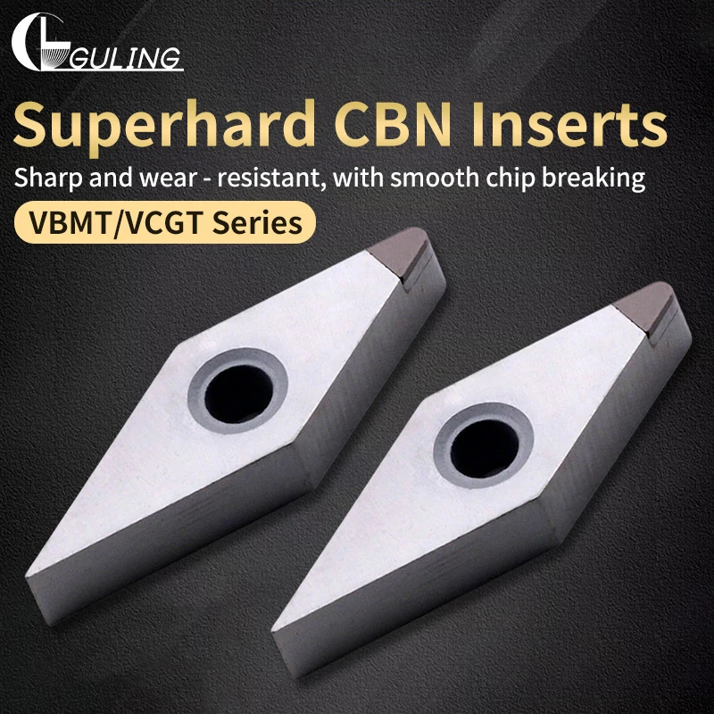 

quenched steel processing CBN cubic boron nitride heat-treated VCGT160404 high hardness CNC turning tool insert