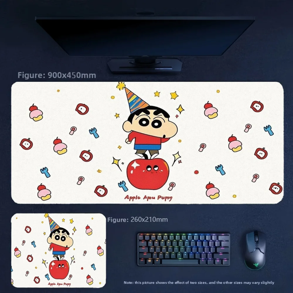 New Simple and Cute Anime Children's Tablecloth Animation Crayon Shin-chan and His Friends Leather Non-slip Mouse Pad Ins Style