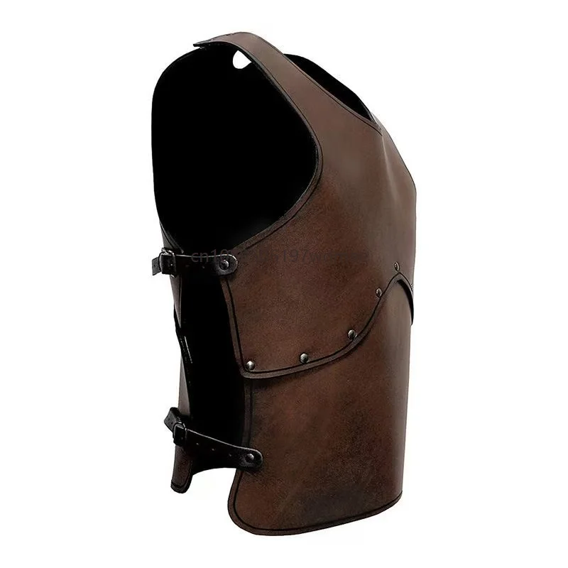 

Medieval Retro Steampunk Warrior Gladiator Role Play Breastplate Battle Suit Pu Leather Vest Cosplay Costume Accessories Props