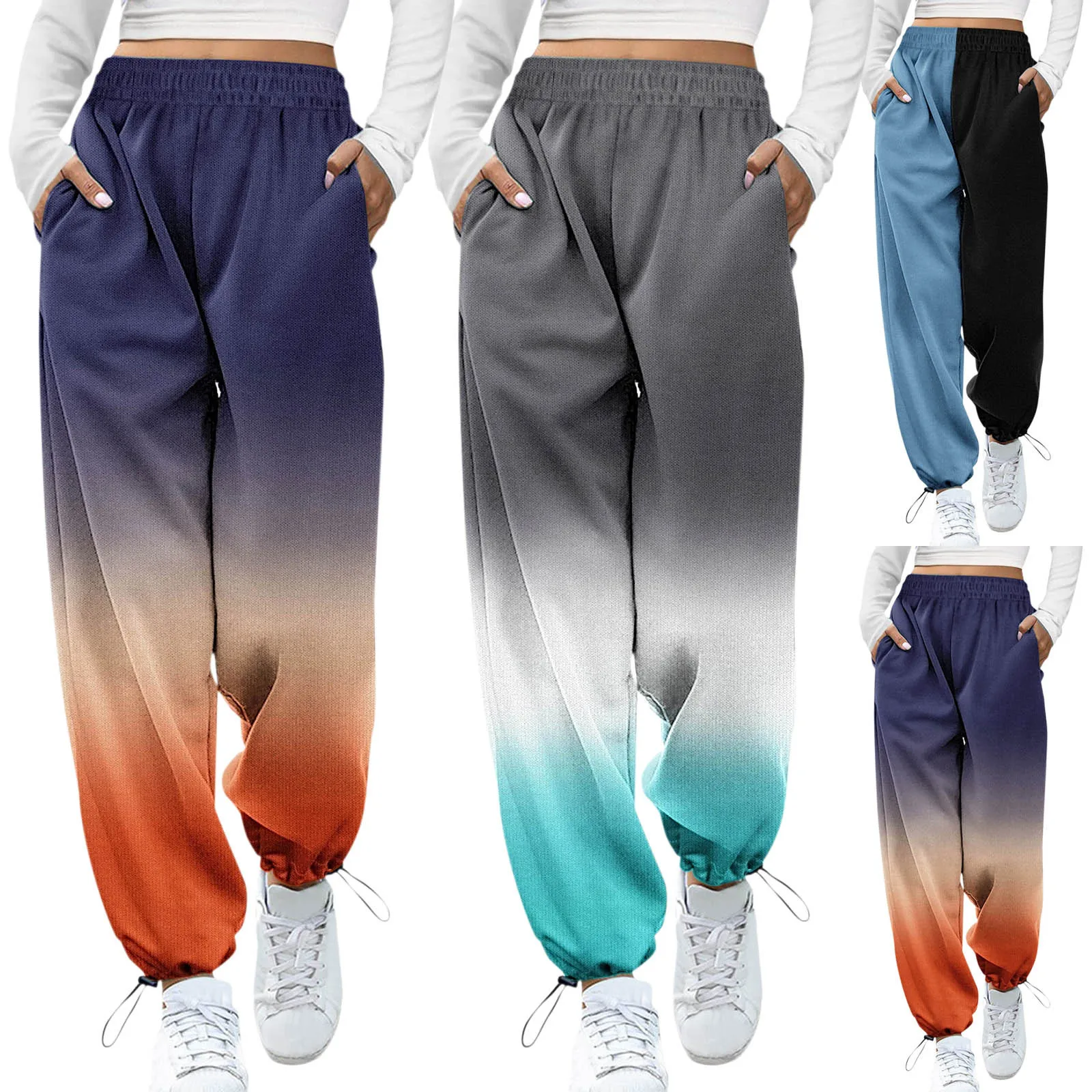 

Women Pants Jogging Sweatpants Solid Color Pants Baggy Sports Pants Jogger High Waist Sweat Casual Female Trousers Streetwear