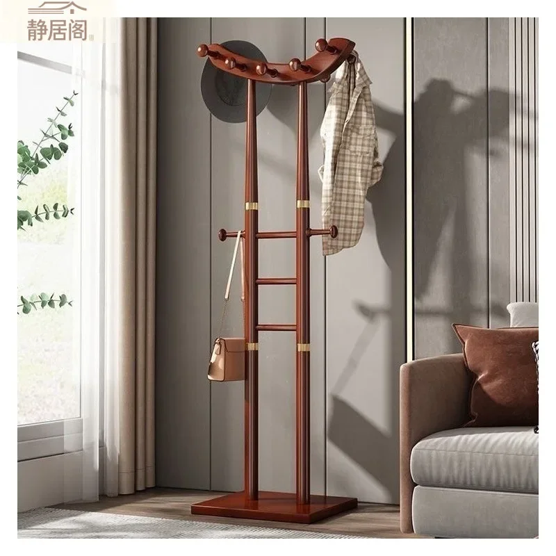 DSA solid wood coat rack household room bedroom clothes rack living room creative new Chinese hanger floor vertical hanger