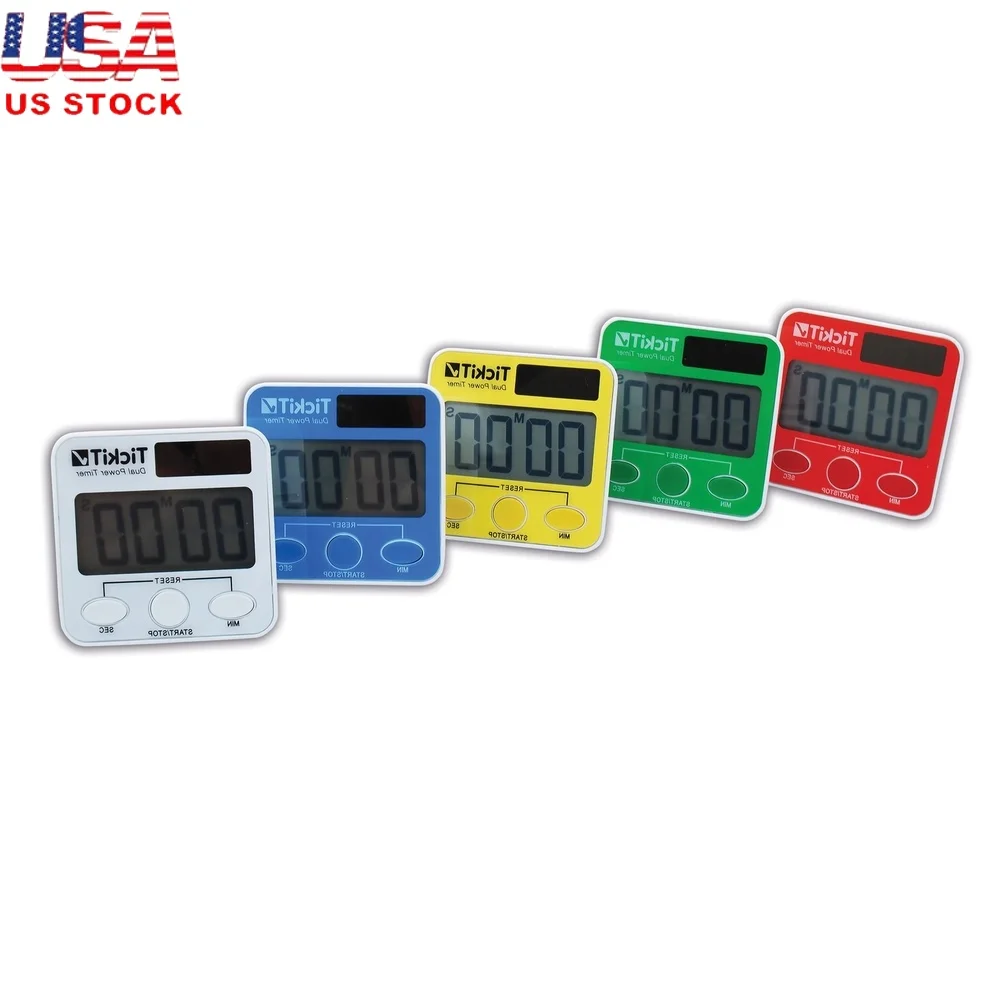 

Набор из 5 цифровых таймеров с двойным питанием, работающих от солнечной батареи, 99 минут, звуковой сигнал обратного отсчета, простой в использовании, компактный, универсальный, для кухни