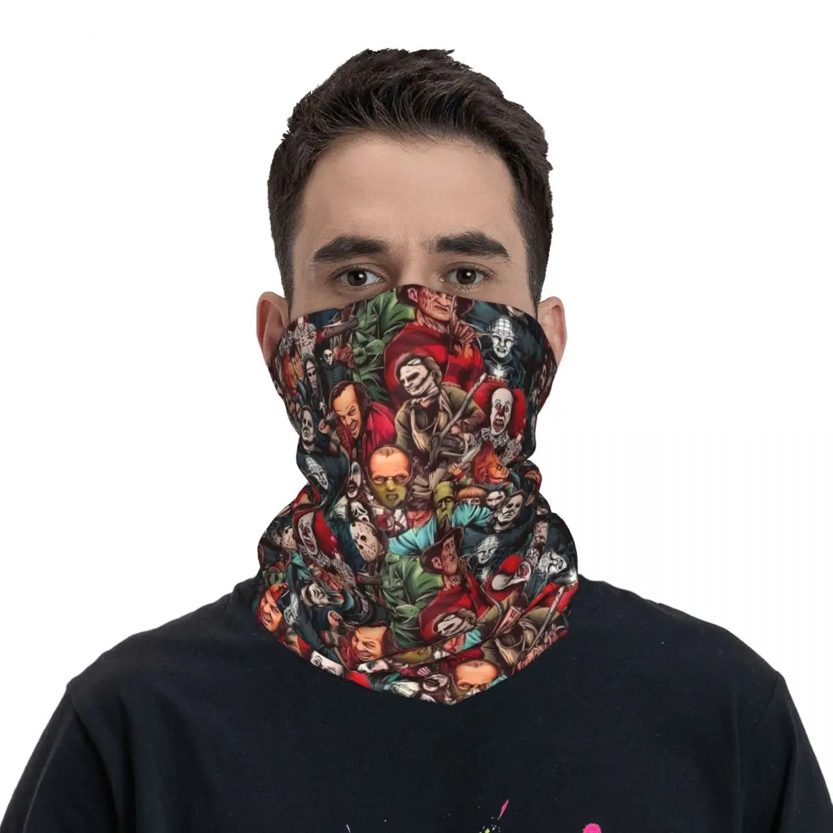 Horror Bandana Hals abdeckung Wickels chal Sturmhaube Radfahren Unisex Erwachsenen atmungsaktiv