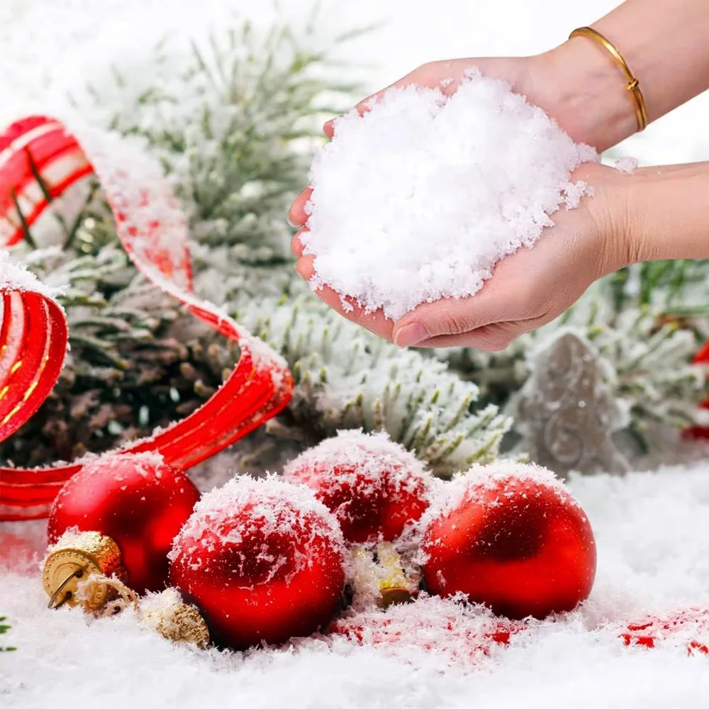 عيد الميلاد الشتاء وهمية الثلوج رومانسية بيضاء الاصطناعي الثلج مسحوق لقضاء عطلة الحرف زينة شجرة عيد الميلاد يعرض