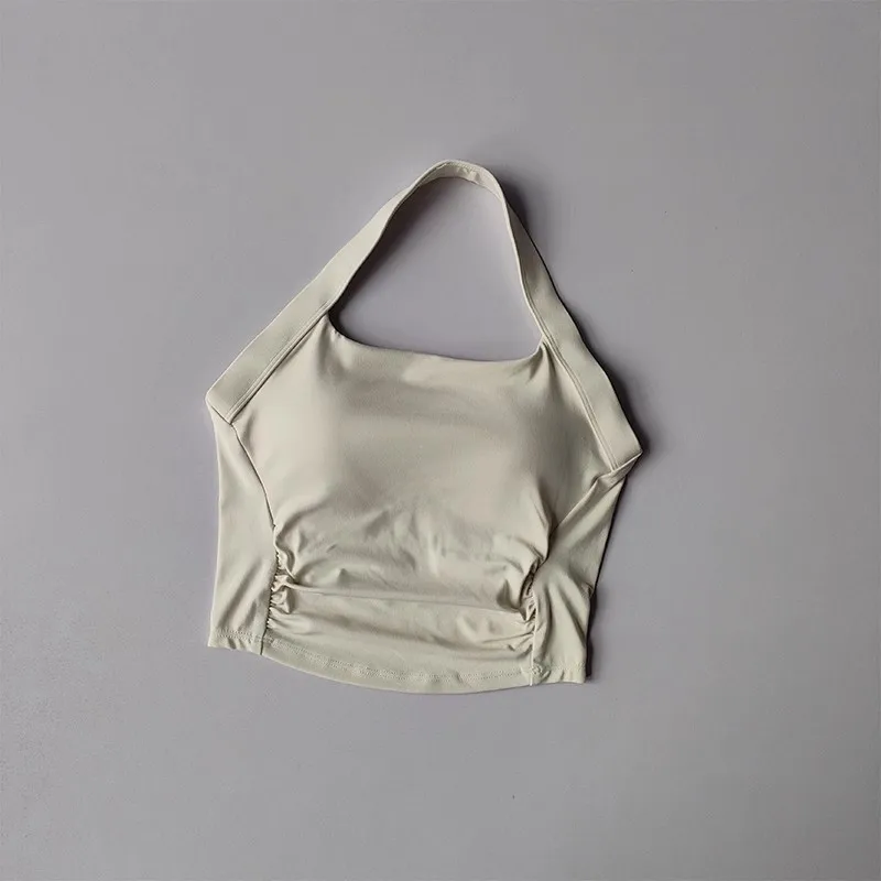 Damen-Sport-BH mit Nackenband, stoßdämpfend, rückenfrei, für Fitness, Yoga, Lauftraining, Pilates, Sporttop – Detail 5