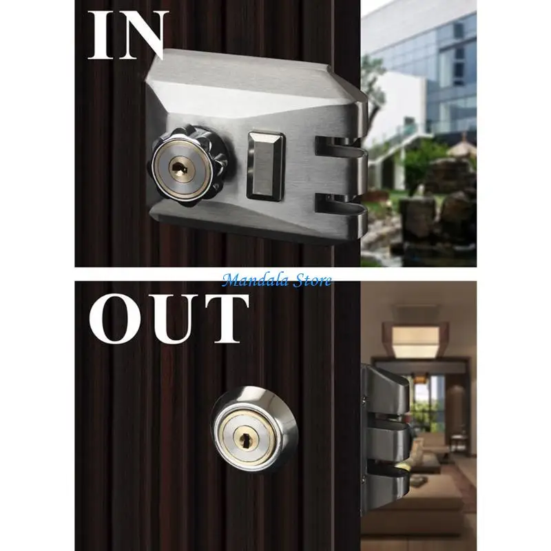 U2JC قفل باب مضاد للسرقة مع مفتاح اسطوانة واحدة قفل بوابة الباب الخارجي الثقيلة قفل باب من جانب واحد للباب الأمامي