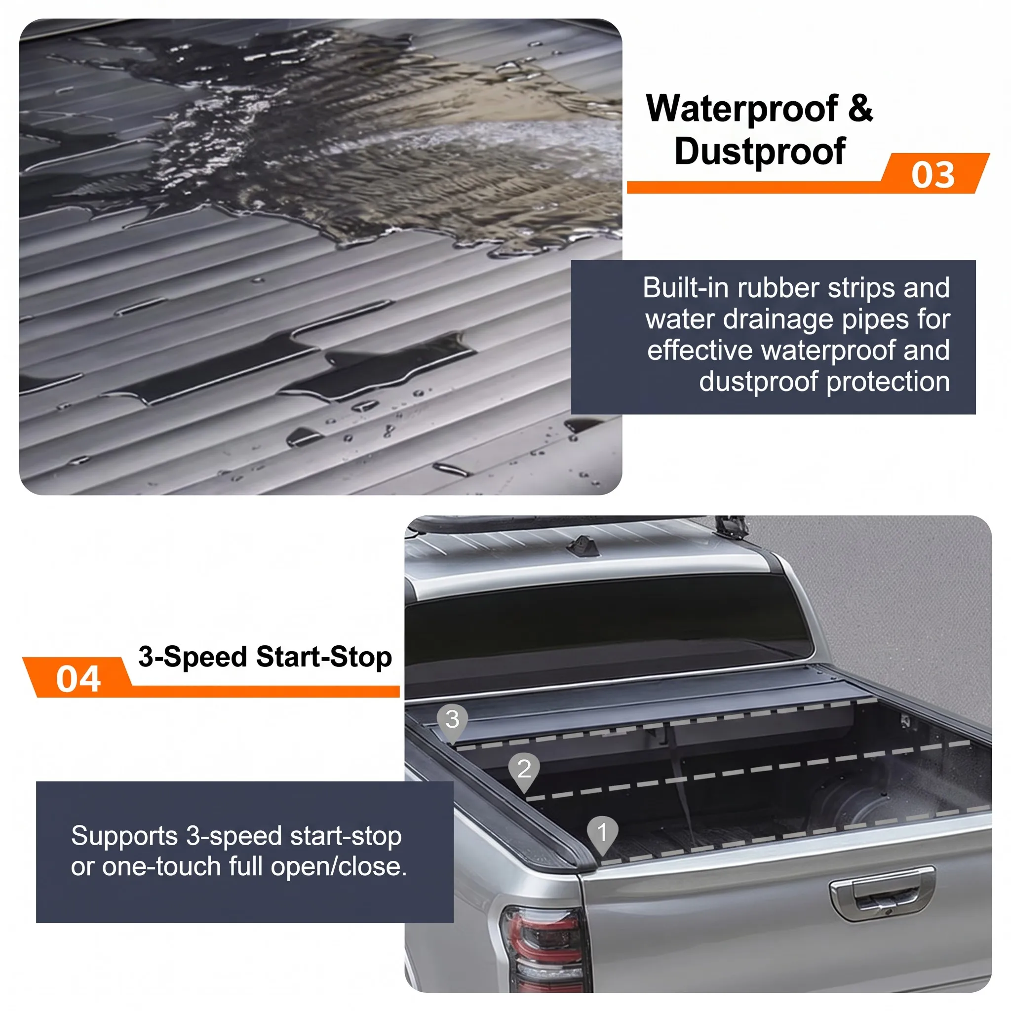 Hot Sale Manual Retractable Tonneau Cover for Ssang Musso Pickup Hard Aluminum Roller Lid Shutter Waterproof 4x4 Double Cab 6