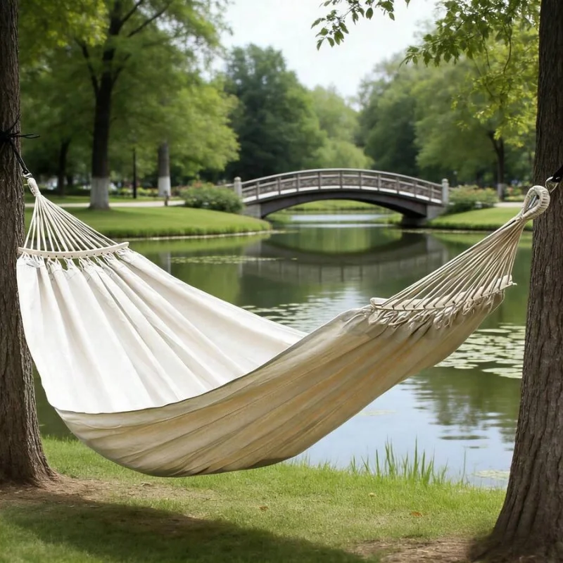 Outdoor Hammock Single Double Indoor Outdoor Adult Hammock With Tree Strap