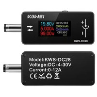 KWS-DC28 Interface Tester DC 4-30V 12A Voltage Current Tester Digital Voltmeter Ammeter 0.96 Inch TFT Color Screen Power Meter