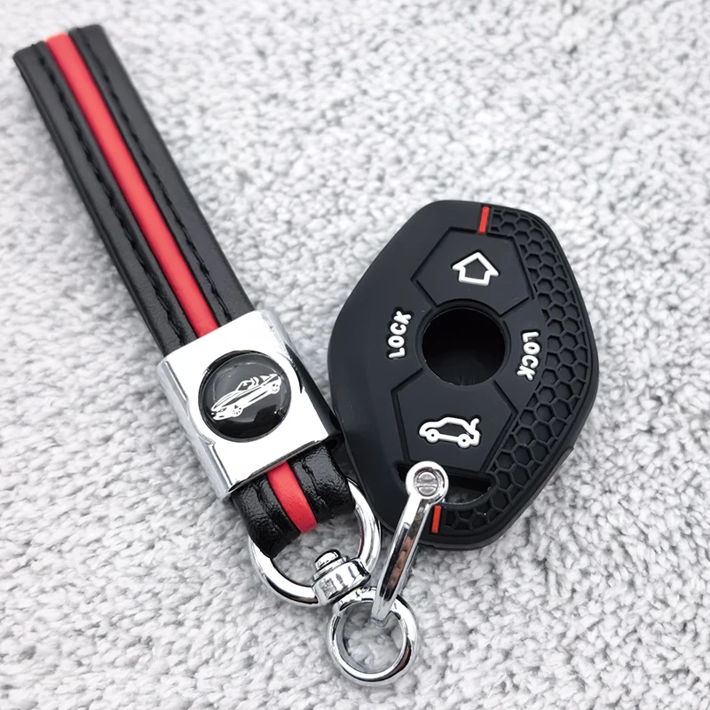 Silicone Remote Key Case Cover for BMW X3 X5 Z3 Z4 3 5 7 Series E38 E39 E46 E83 1998 1999-2005 Car Styling Keychain Fob Shell