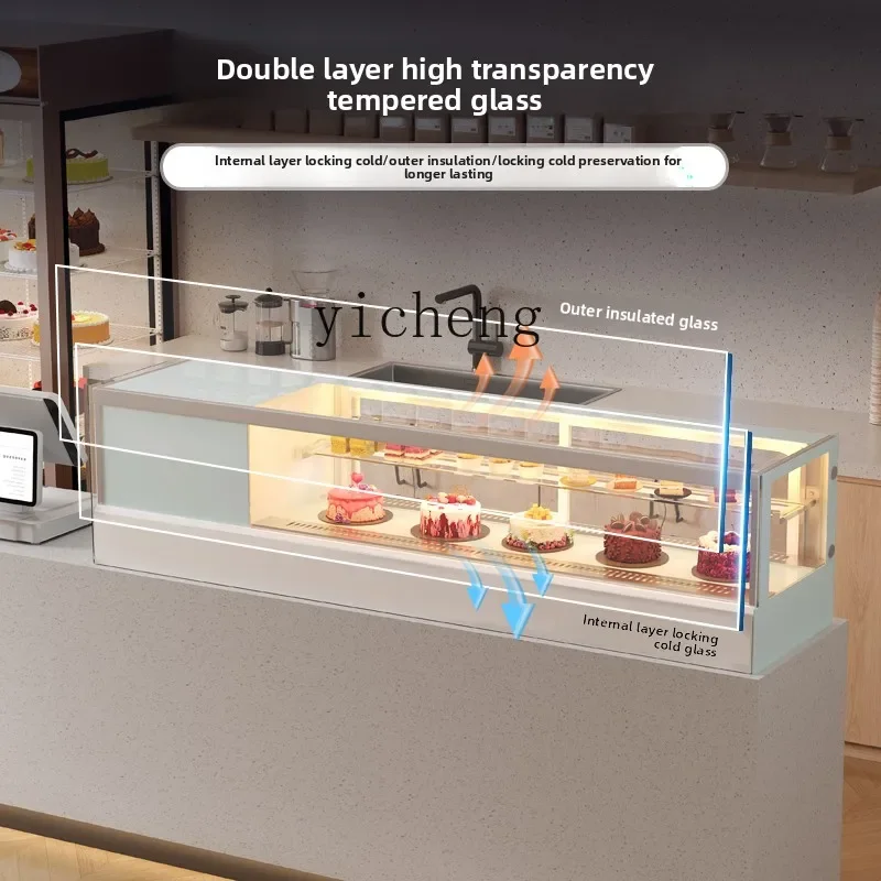 desktop cake refrigerated display cabinet fruit dessert cabinet mousse west point fresh-keeping cabinet