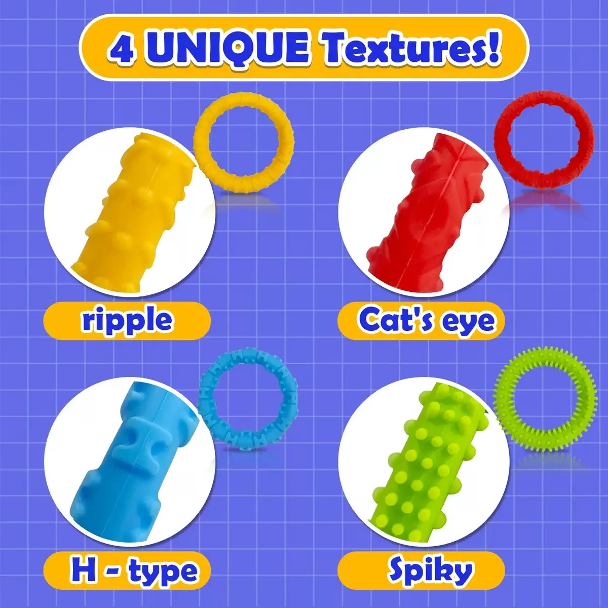 4PCS Bracelet Sensory Fidget Toys for Kids Adults Pack Autism Calming Relief Toys Fingers Tactile Parish Activity Game