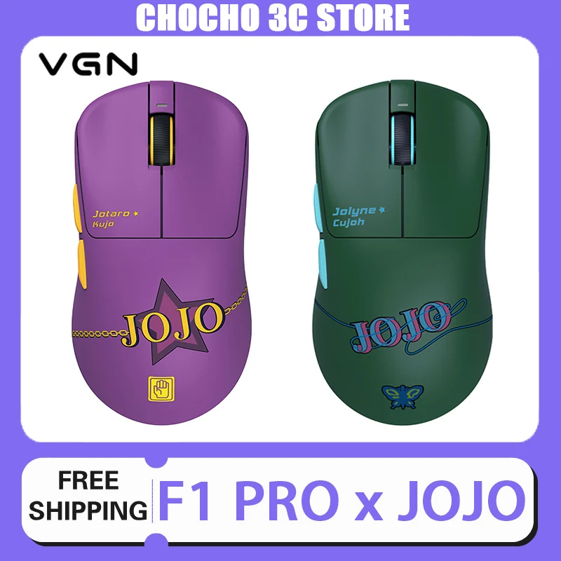 Vgn F1pro X Jojo Mouse Paw3395 Sensor Dual Mode 2.4g Gaming Mouse 26000dpi Light Weight 55g Customized Gaming Accessories Gifts