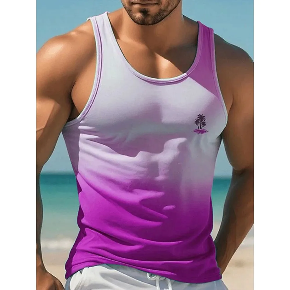 قميص صيفي جديد بدون أكمام للرجال بطباعة ثلاثية الأبعاد، نمط هاواي، تصميم فضفاض، سترة محبوكة، اتجاه شبابي، مجموعة الخريف