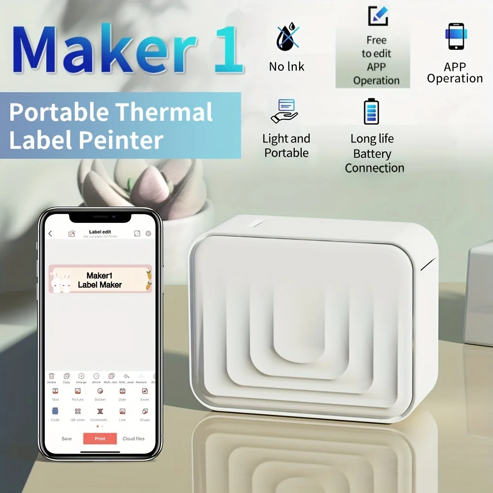 M1 portable ink free Bluetooth mini thermal label printer, similar to D30P15 D11 D101 D110 printer, or corresponding consumables image 6