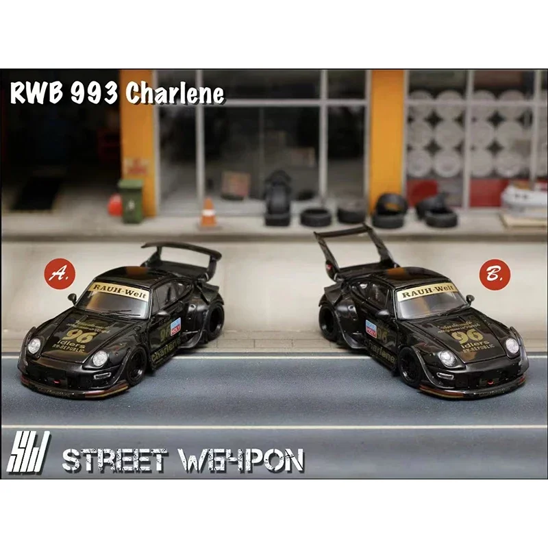 Street Weapon In Stock 1:64 RWB 993 Charlene Diecast Alloy Car Model Collection Toys SW