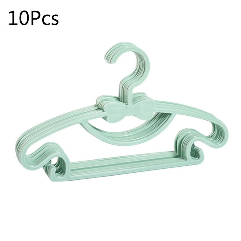 Y1UB 10Pcs Kids Plastic Clothes Small Hangers with Bow Toddler Baby Coat Rack