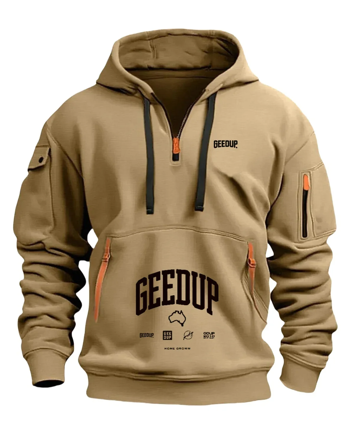 

The 2025 autumn/winter new men's hooded half-zipper sport top and men's fashionable casual loose sports running pants