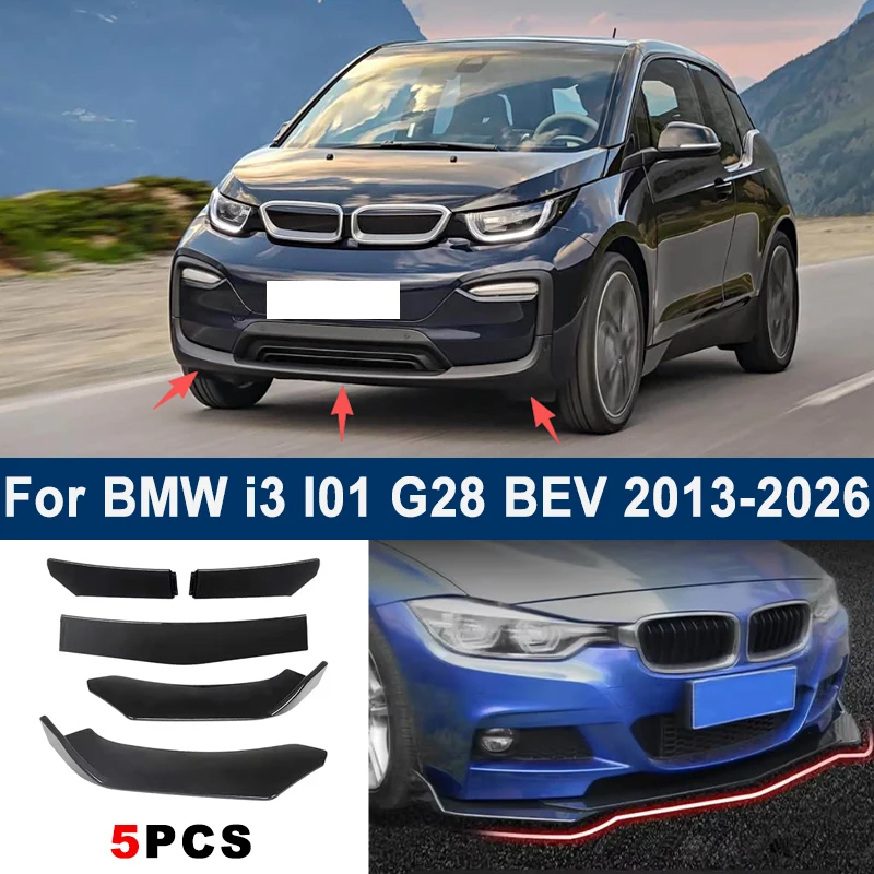 

5Pcs Adjustable Sectional Front Bumper Lip Spoiler Splitter For BMW i3 I01 G28 BEV 2013-2026 2014 2015 Car Exterior Mod Parts